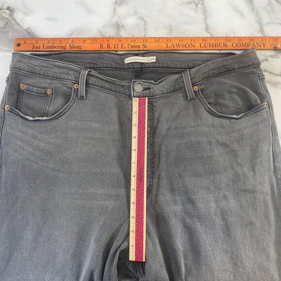 Levi's Ribcage Straight Ankle Jeans Women Size 22W Gray Denim Stretch Slim Capri - Picture 11 of 15